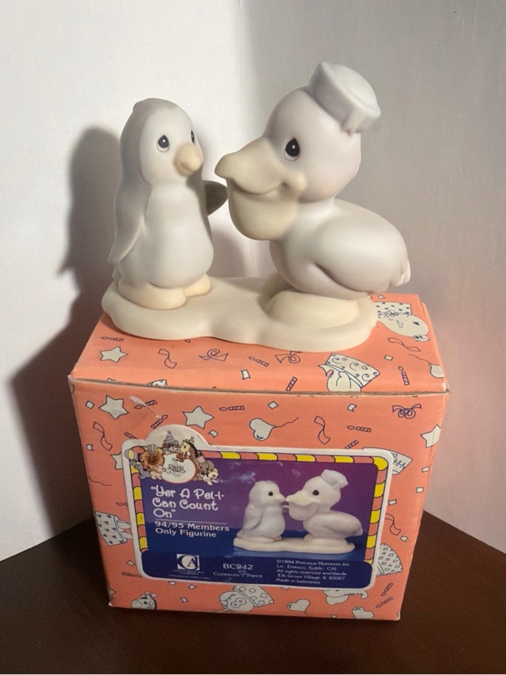 Precious Moments Cream and White Duck & Duckling Figurine